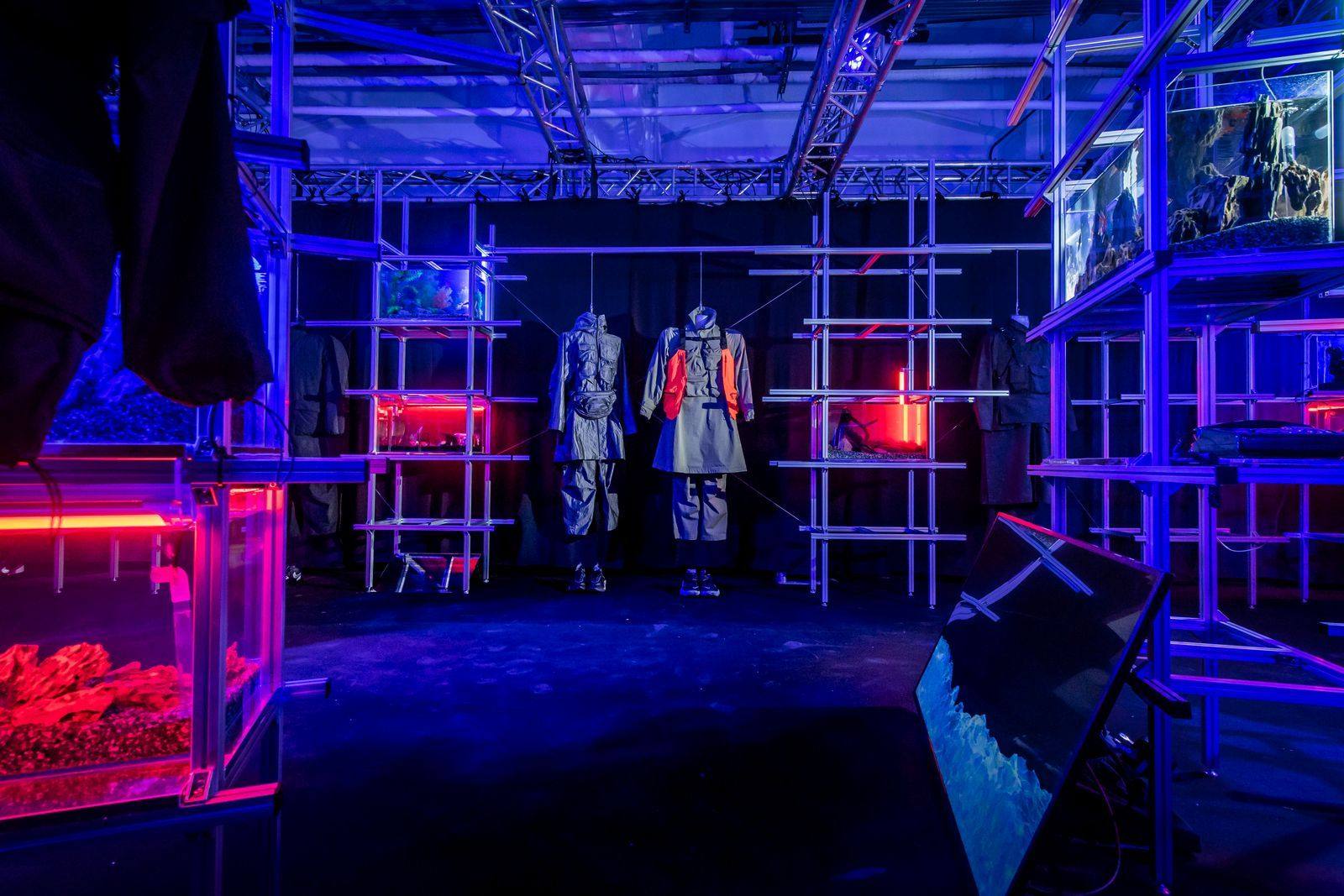 Taipei Fashion Week AW21 runway set lit in blue